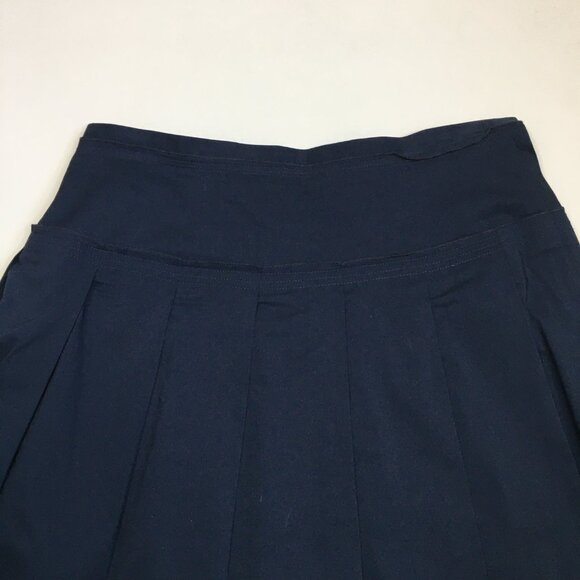 BCBGMAXAZRIA Dark Blue Pleated Lined A Line Skirt - Picture 4 of 11